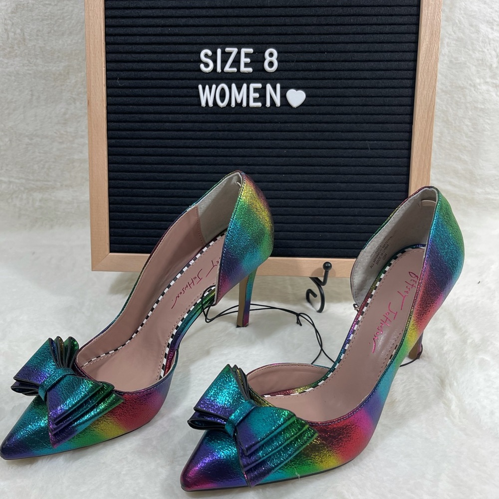 BNWOT Betsey Johnson Stiletto Rainbow Heels